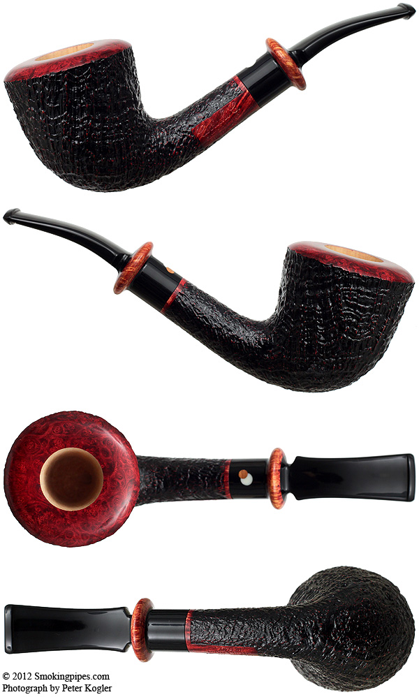 Sandblasted Bent Dublin with Briar Ring