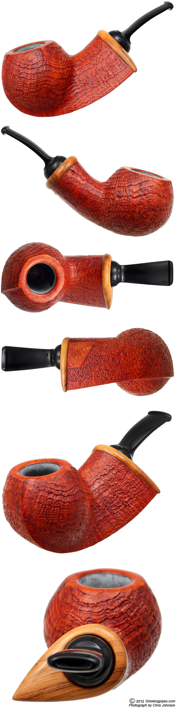 Sandblasted Freehand Bent Apple with Olivewood
