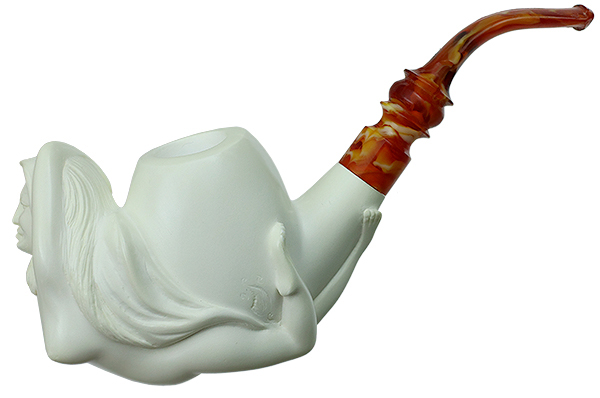 AKB Meerschaum Carved Nude Woman (Cevher) (with Case 